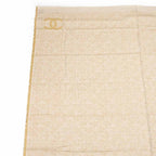 Chanel Large Shawl CC Mark Beige Wool Fringe — view 3