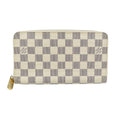 Louis Vuitton Damier Azur Zippy Organizer Gold Hardware White Round