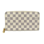 Louis Vuitton Damier Azur Zippy Organizer Gold Hardware White Round