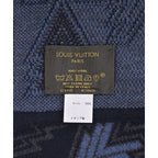 Louis Vuitton Scarf Wool Blue Navy X Gray — view 4