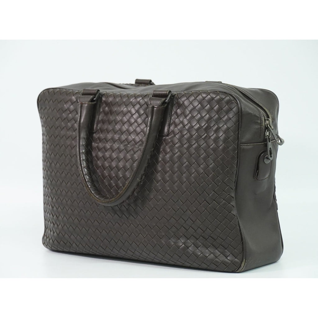 Bottega Veneta Intrecciato Business Bag Handbag Leather Brown Outside — view 2