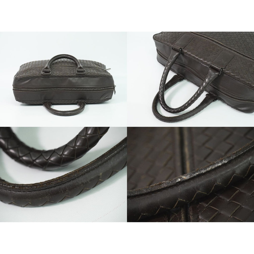 Bottega Veneta Intrecciato Business Bag Handbag Leather Brown Outside — view 6