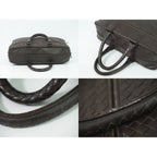 Bottega Veneta Intrecciato Business Bag Handbag Leather Brown Outside — view 6