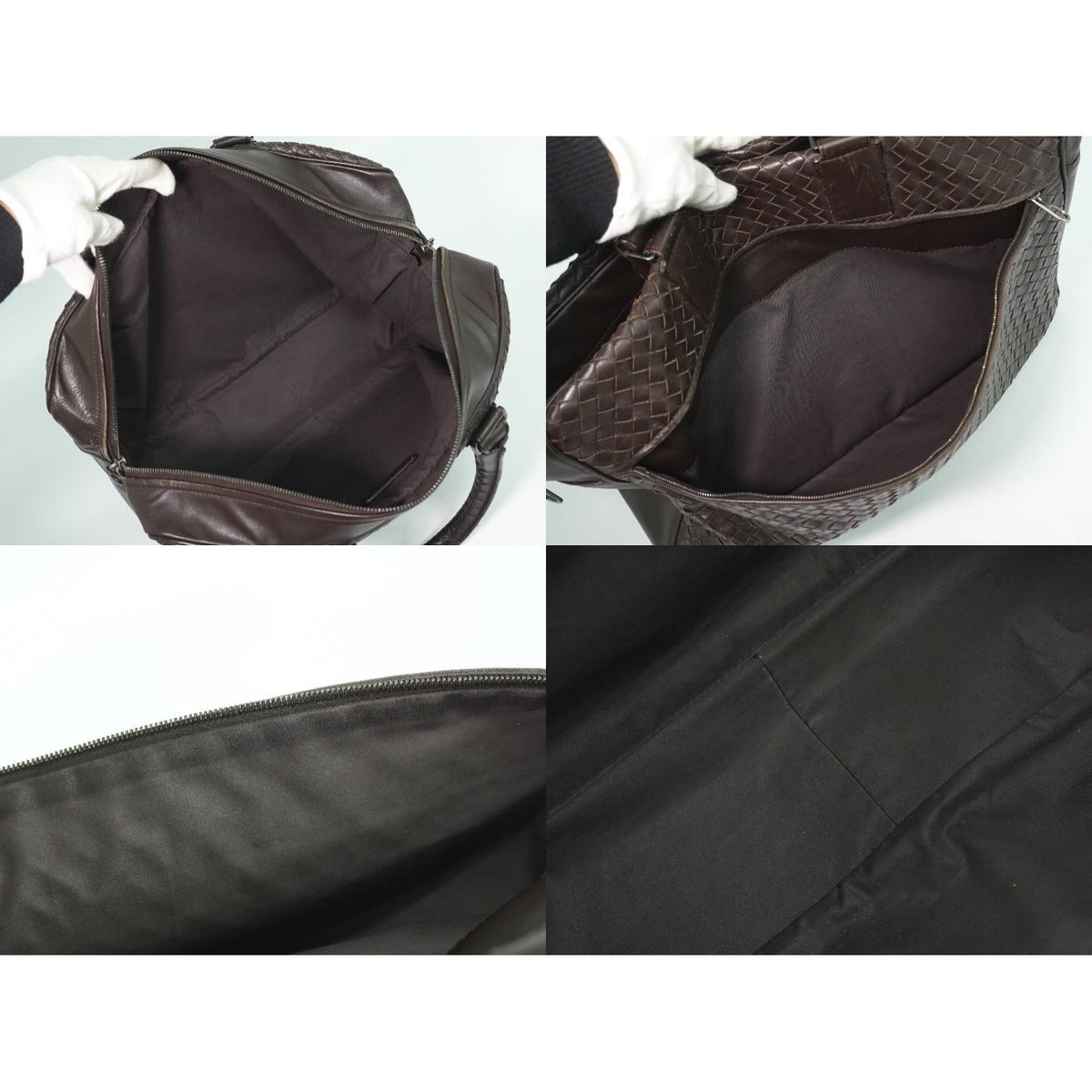 Bottega Veneta Intrecciato Business Bag Handbag Leather Brown Outside — view 8