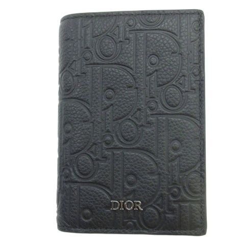 Dior Bifold Card Case Gravity Leather Black