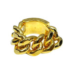 Saint Laurent Chunky Chain Ring Accessories Small Logo GP Gold 5 — view 4