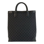 Gucci Black GG Canvas Leather 33889 Tote Bag