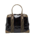 Fendi Zucca Tote Handbag 8 Bl096 Brown Enamel