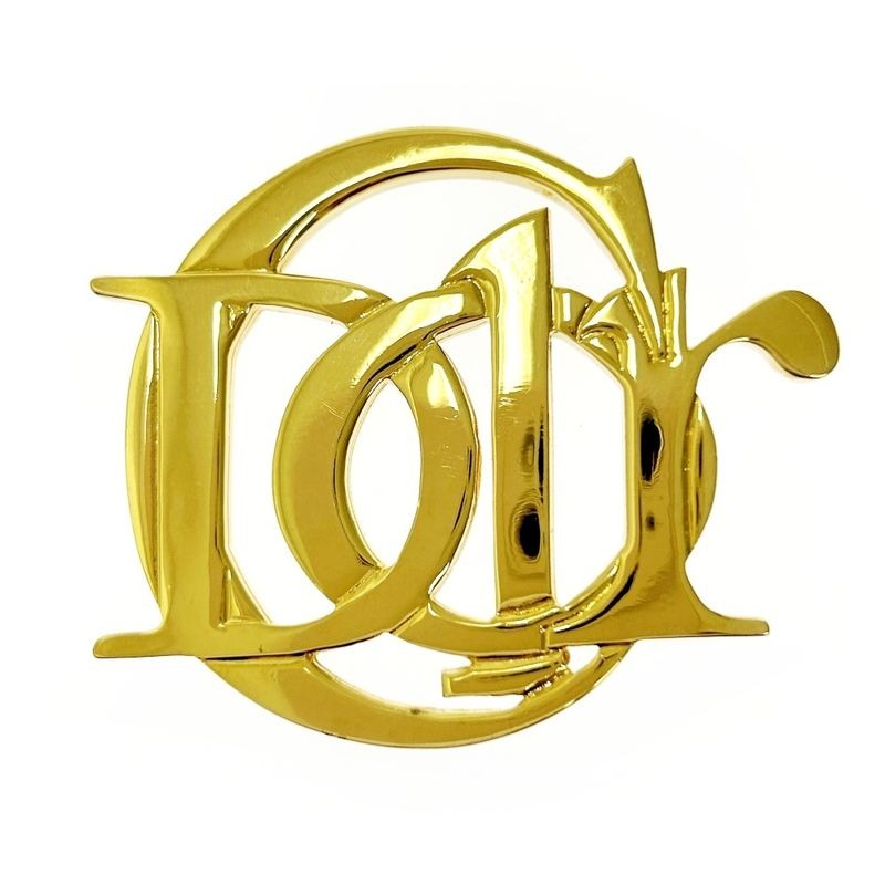 Christian Dior GP Logo Brooch Gold — view 2