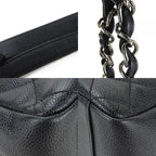 Chanel Tote Bag Grand Shopping GST Caviar Leather Black Silver Hardware Chain 16 th — view 4