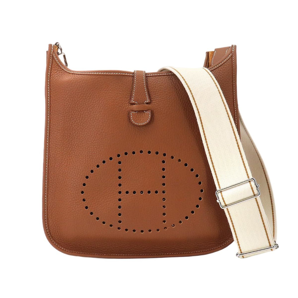 Hermes Evelyne 3 PM Amazon Shoulder Bag Taurillon Clemence Gold Silver