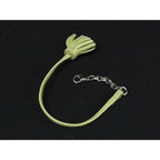 Hermes Carmenchita Leather Silver Tassel Key Holder Charm Light Green — view 2