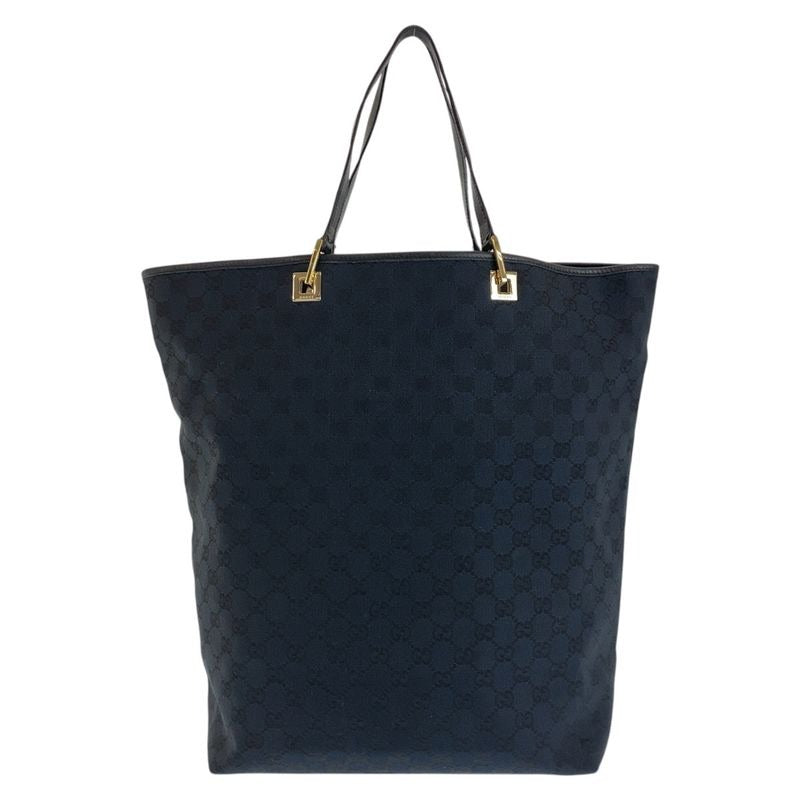 Gucci Black Gold Hardware GG Canvas Leather 002 1097 Tote Bag