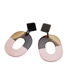 Hermes ISM Stud Brown Pink Silver Hardware Buffalo Horn Metal