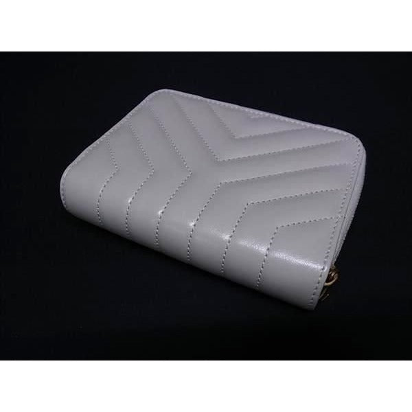 Saint Laurent Bifold Wallet JOAN Ivory Leather Round Zipper — view 3