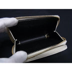 Saint Laurent Bifold Wallet JOAN Ivory Leather Round Zipper — view 6