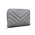 Saint Laurent Bifold Wallet JOAN Ivory Leather Round Zipper