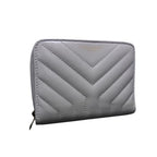 Saint Laurent Bifold Wallet JOAN Ivory Leather Round Zipper