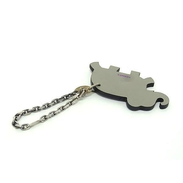 Hermes Animal Bag Charm Purple And Grey Leather SV 925 Silver Hardware — view 2