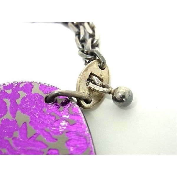 Hermes Animal Bag Charm Purple And Grey Leather SV 925 Silver Hardware — view 3