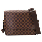 Louis Vuitton Damier Shelton MM Shoulder Bag Ebene Brown Gold