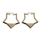 Prada Metal Earrings Triangle Logo Gold
