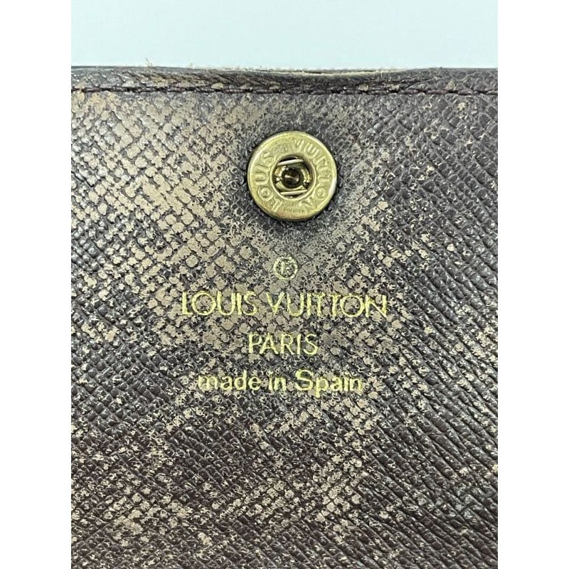 Louis Vuitton Damier Pochette Porte Monnaie Cles Di Long Wallet Brown — view 9
