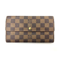 Louis Vuitton Damier Pochette Porte Monnaie Cles Di Long Wallet Brown