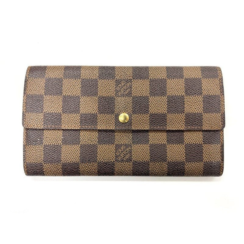 Louis Vuitton Damier Pochette Porte Monnaie Cles Di Long Wallet Brown