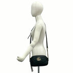Gucci GG Marmont Small Logo Quilted Leather Shoulder Bag Black — view 2