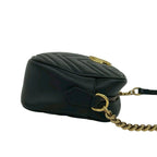 Gucci GG Marmont Small Logo Quilted Leather Shoulder Bag Black — view 6