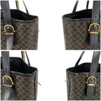Celine Mini Tote Bag Black Macadam Leather Bucket Shape — view 5