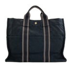 Hermes Sac Fourre Tout MM Silver Handbag Canvas