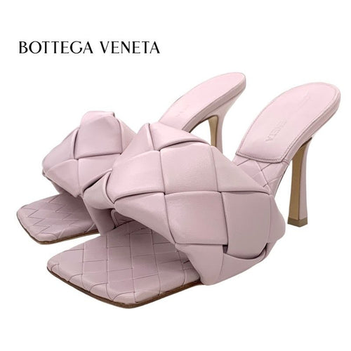Bottega Veneta Sandals Mule Lido Intrecciato Leather Pink