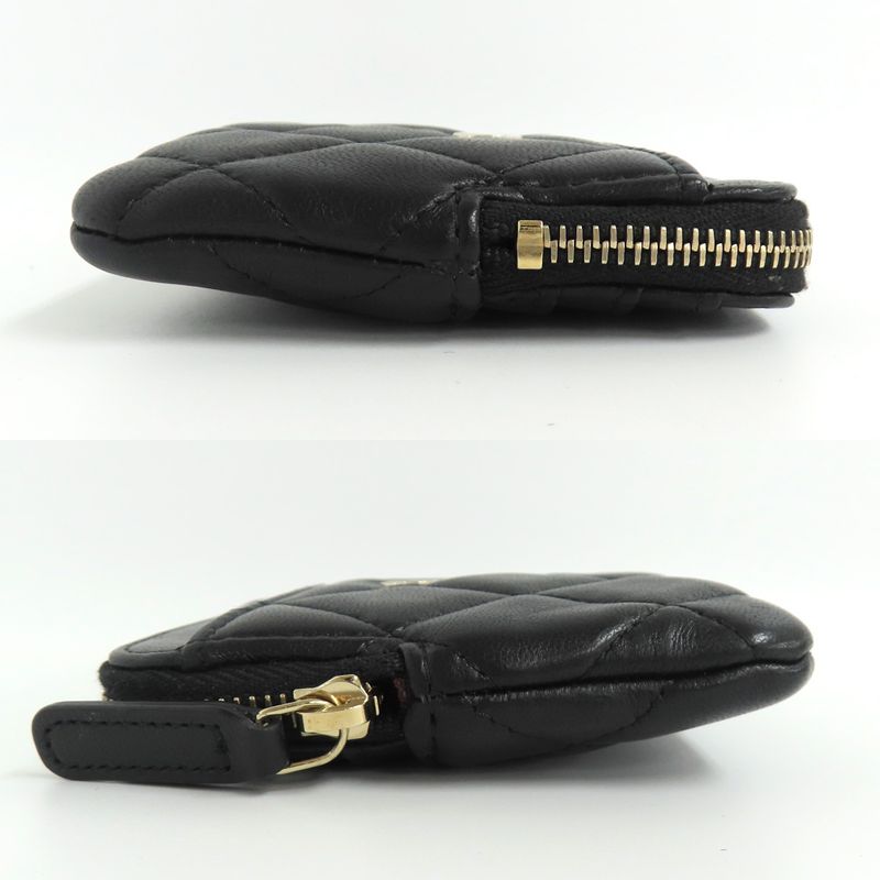Chanel Classic Zip Coin Purse Ap2061 Black Lambskin Gdhardware — view 4