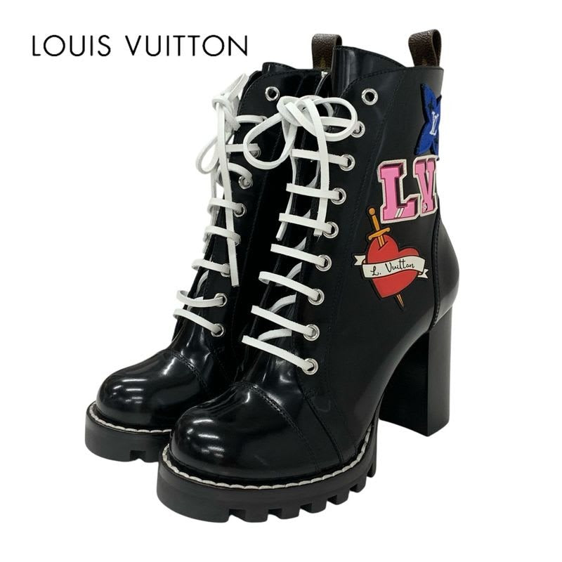 Louis Vuitton Star Trail Line Monogram Boots Short Shoes Leather Black