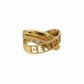 Celine Diamond 18K Yellow Gold 750 Logo Ring