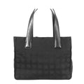 Chanel New Travel Line PM Black Gold Nylon Leather Tote Bag