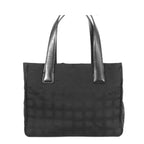 Chanel New Travel Line PM Black Gold Nylon Leather Tote Bag