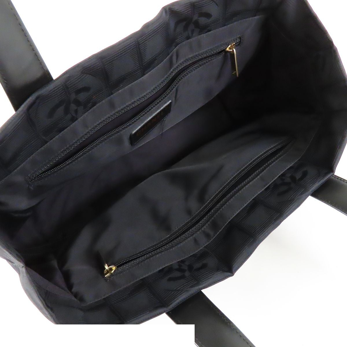 Chanel New Travel Line PM Black Gold Nylon Leather Tote Bag — view 5
