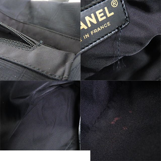 Chanel New Travel Line PM Black Gold Nylon Leather Tote Bag — view 7