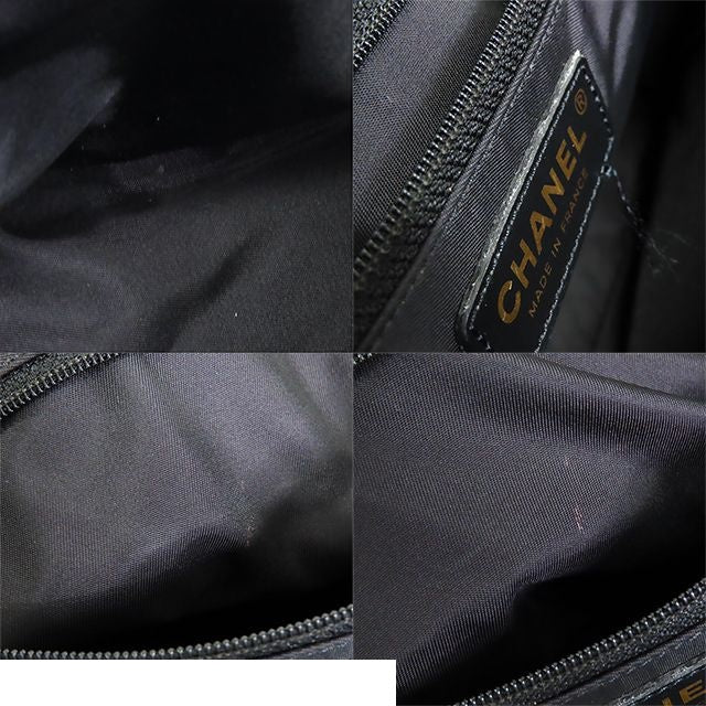 Chanel New Travel Line PM Black Gold Nylon Leather Tote Bag — view 8
