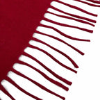 Hermes Recto Verso Cashmere Logo Embroidery with Fringe Scarf Shawl Red — view 5
