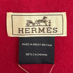 Hermes Recto Verso Cashmere Logo Embroidery with Fringe Scarf Shawl Red — view 7
