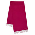 Hermes Recto Verso Cashmere Logo Embroidery with Fringe Scarf Shawl Red