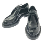 Prada Brushed Leather Lace Up Loafers 40 Black