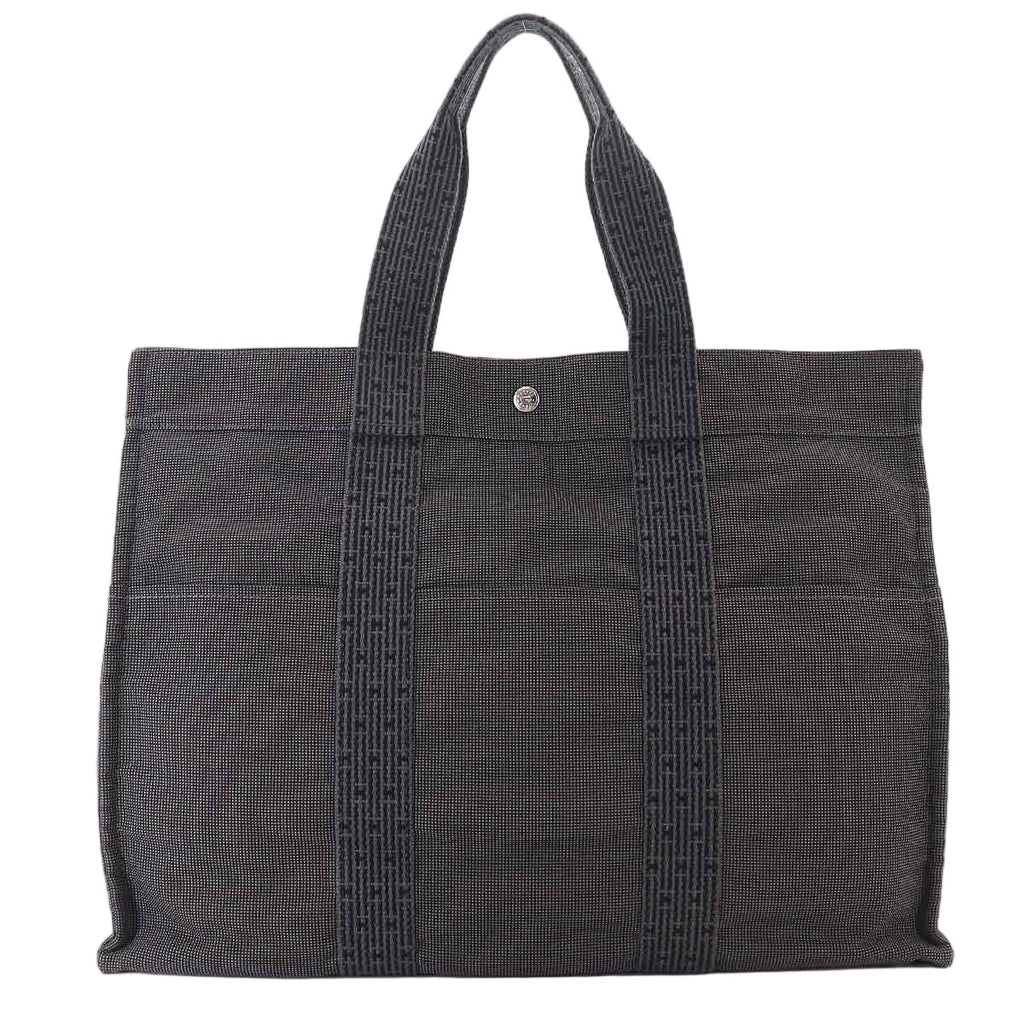 Hermes Her Line Tote GM Canvas Gray Silver Herline