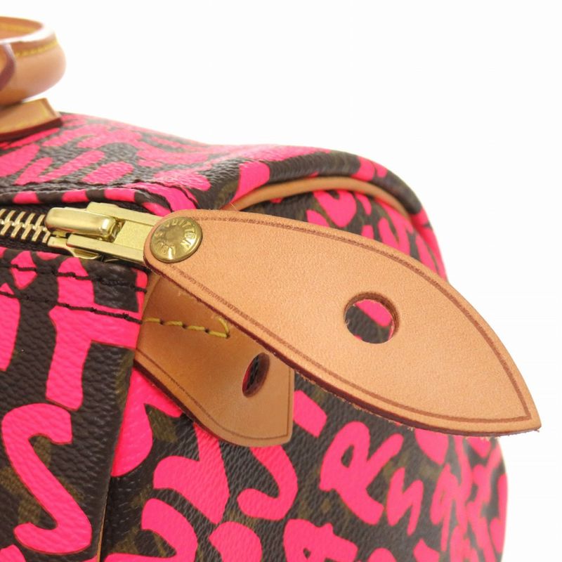 Louis Vuitton Speedy 30 Monogram Graffiti Fuchsia Handbag 1532 — view 8