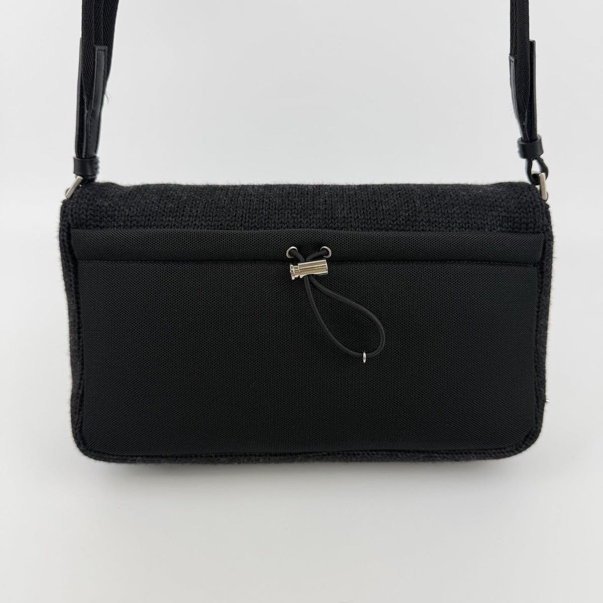 Prada Shoulder Bag Black Wool Vintage — view 4