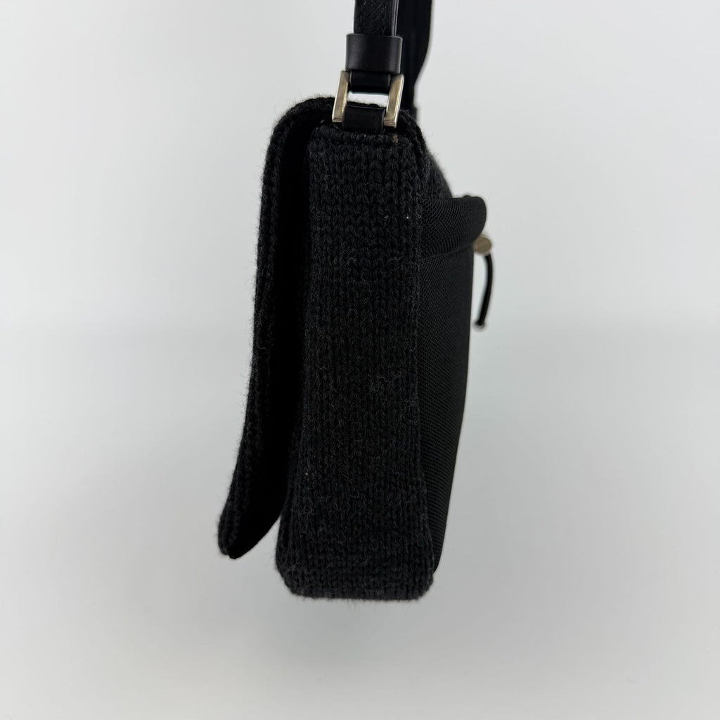 Prada Shoulder Bag Black Wool Vintage — view 6